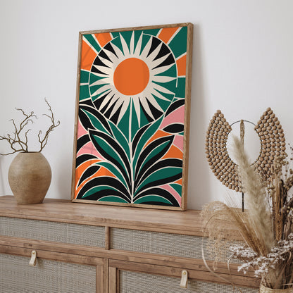 Retro Trendy Flower Wall Art