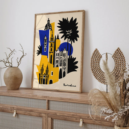 Barcelona Pop Art Print – Gaudi-Inspired Art