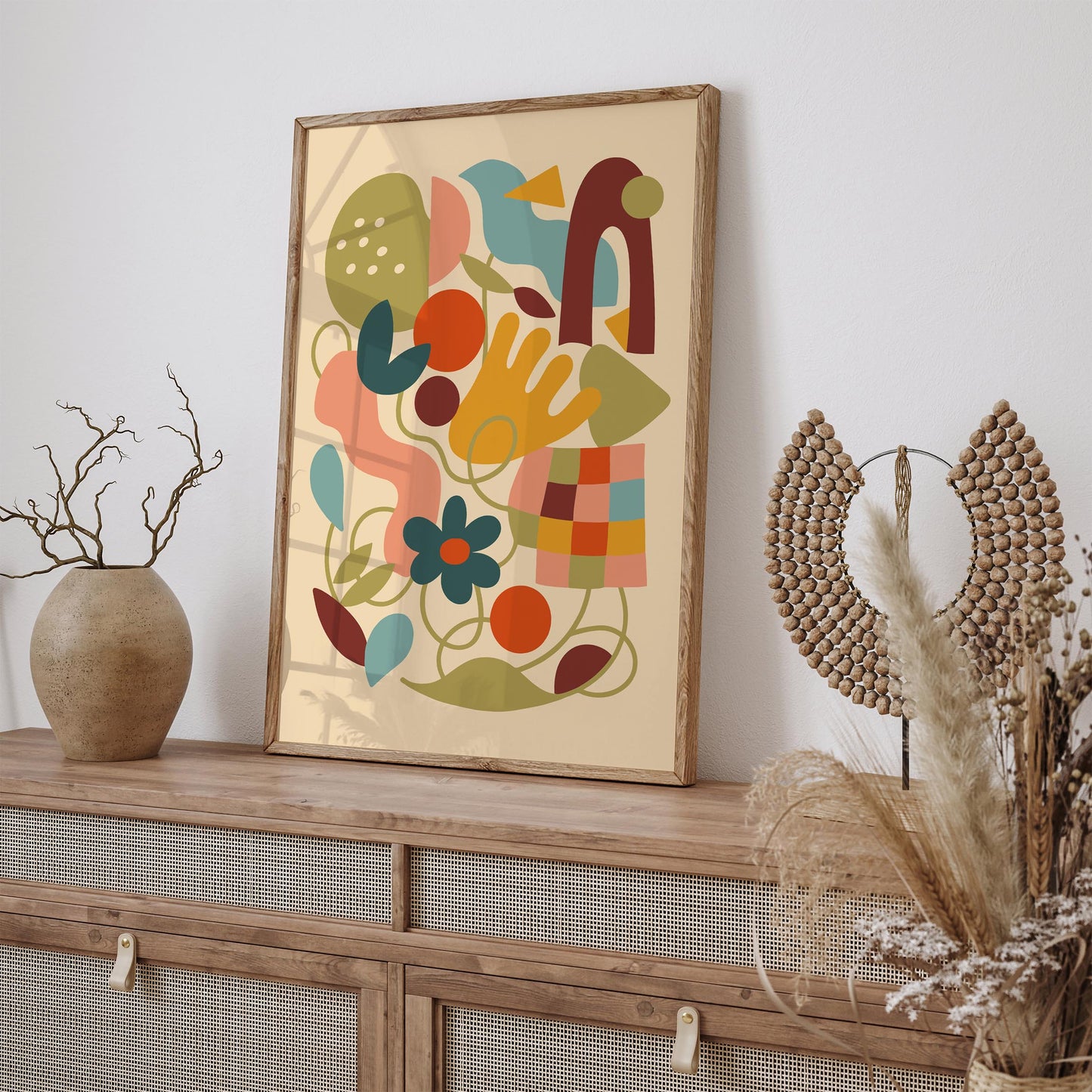 Colorful Abstract Shapes Wall Art Poster
