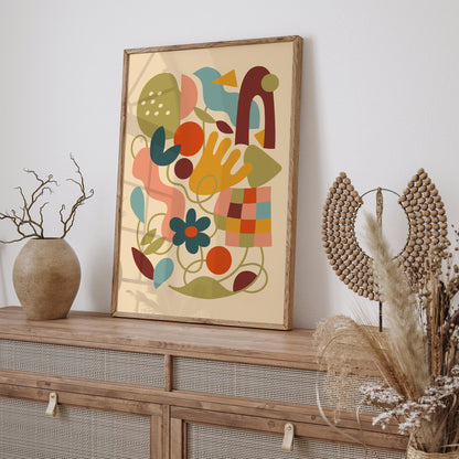 Colorful Abstract Shapes Wall Art Poster