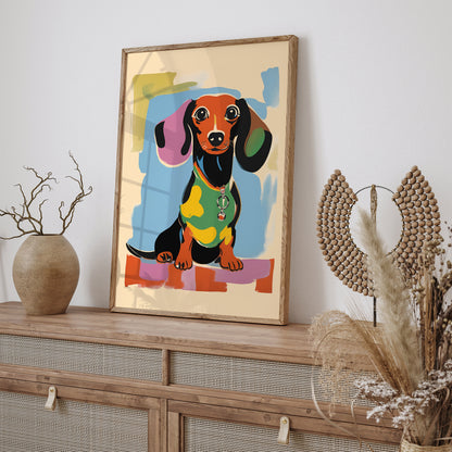 Colorful Dachshund Painting Poster