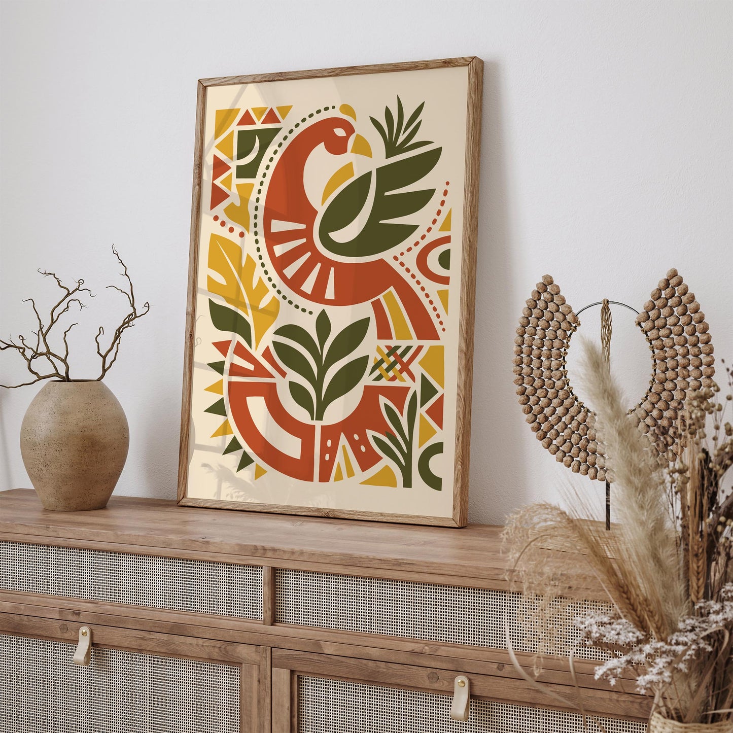 Phoenix Bird Afrohemian Wall Art Print