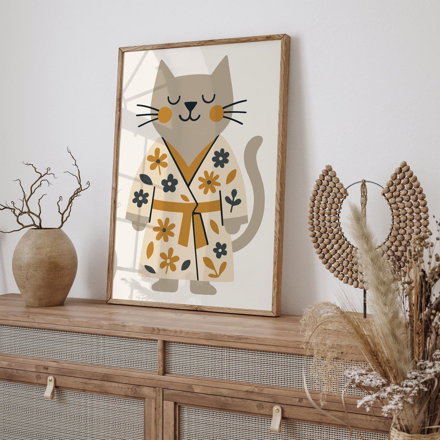 Spa Day Poster - Funny Cat in Bathrobe Print