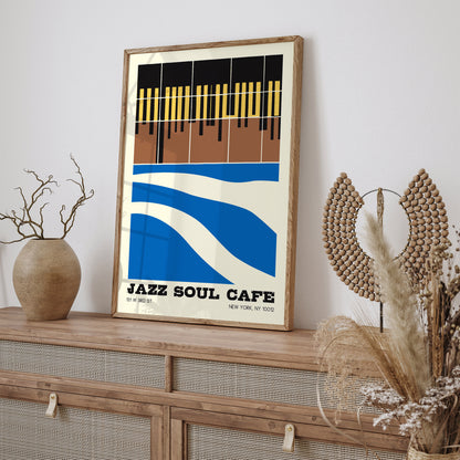 NYC Jazz Cafe Retro Poster