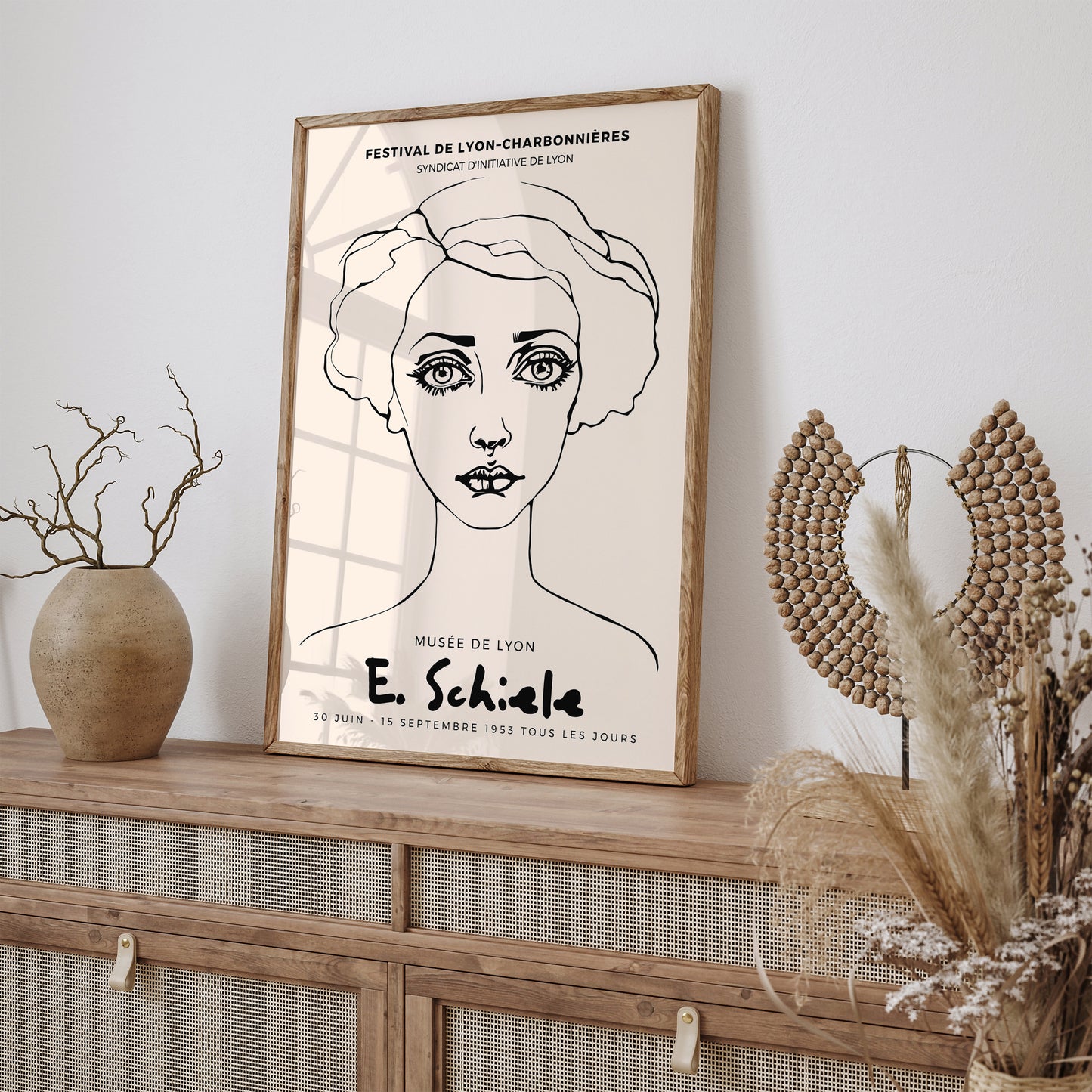 E. Schiele Woman Portrait Exhibition Art Print