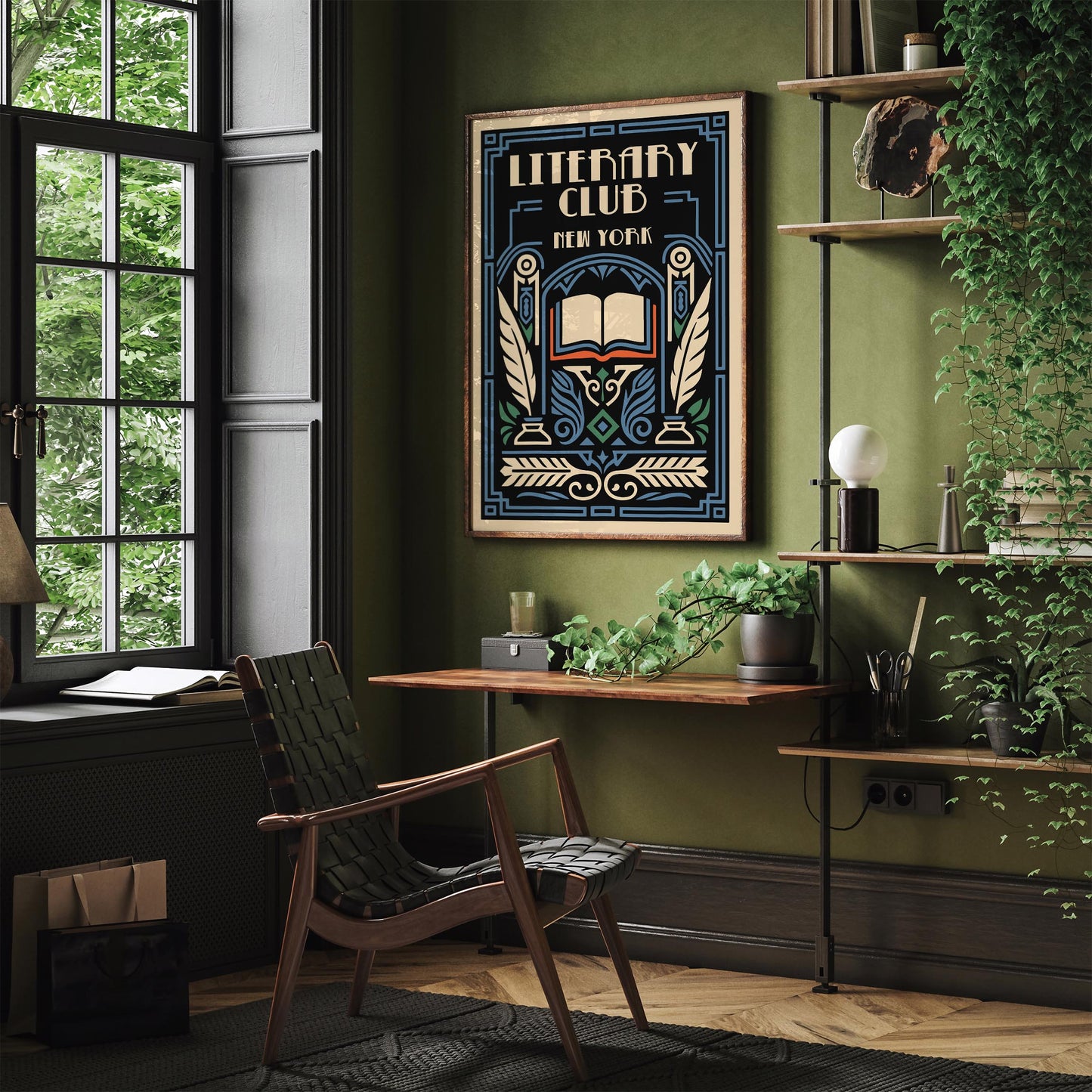 Literary Club New York City Poster - Art Deco Style Home Decor