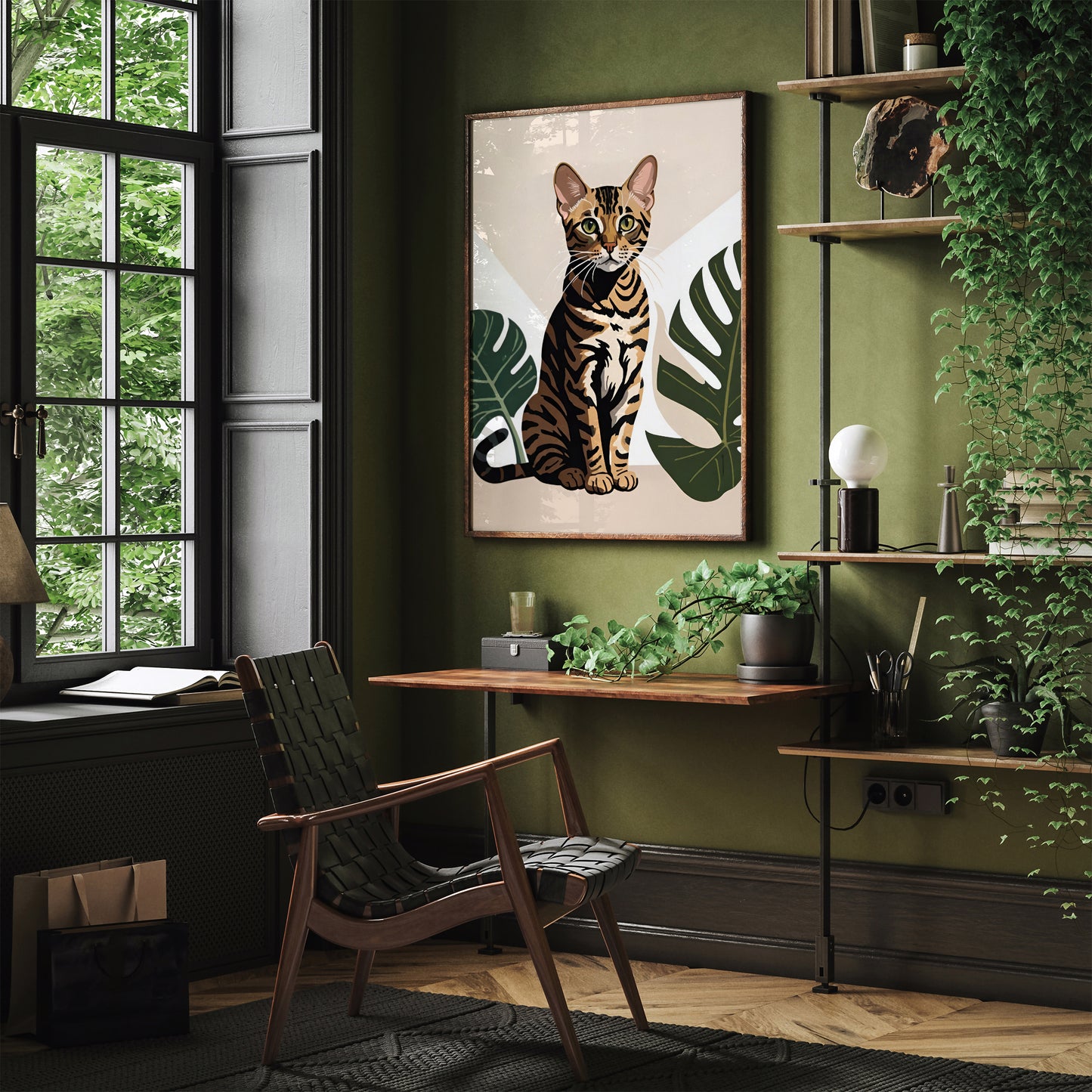 Cute Bengal Cat Art Print