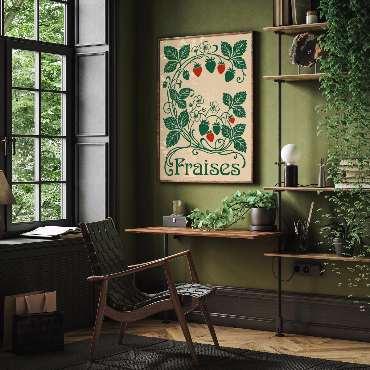 Vintage Strawberry Poster