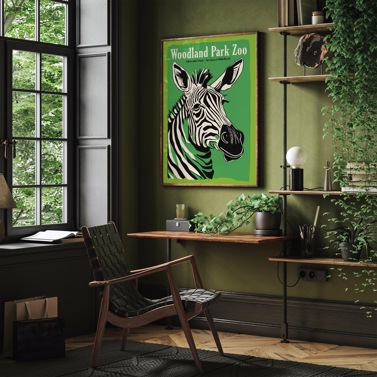 Woodland Park Zoo Retro Zebra Poster