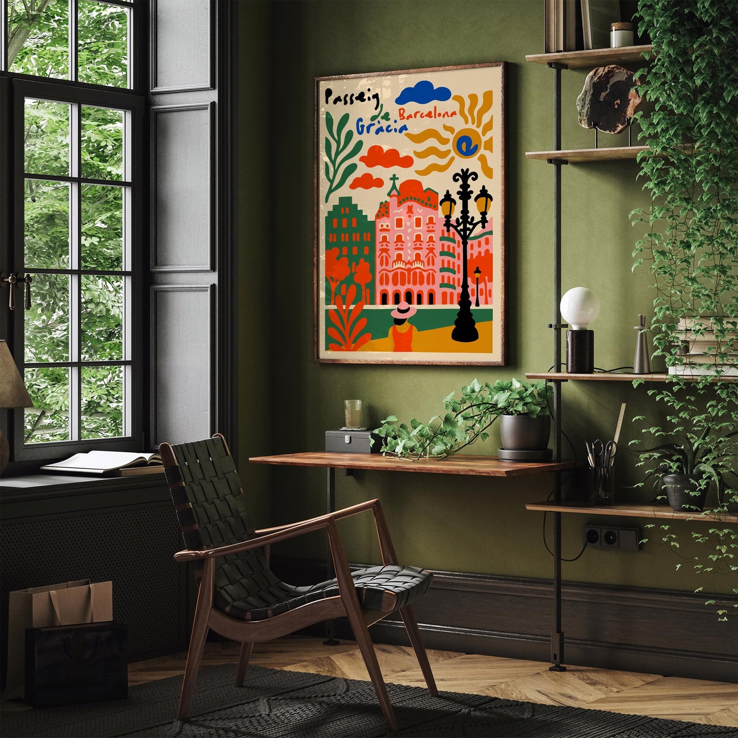 Paseo de Gracia Barcelona Travel Colorful Poster