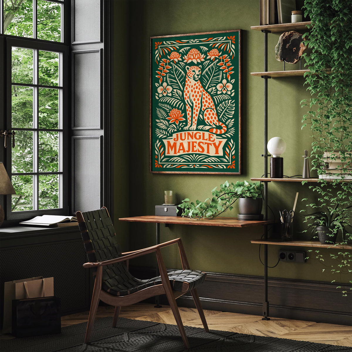 Jungle Cheetah Wildlife Art Poster