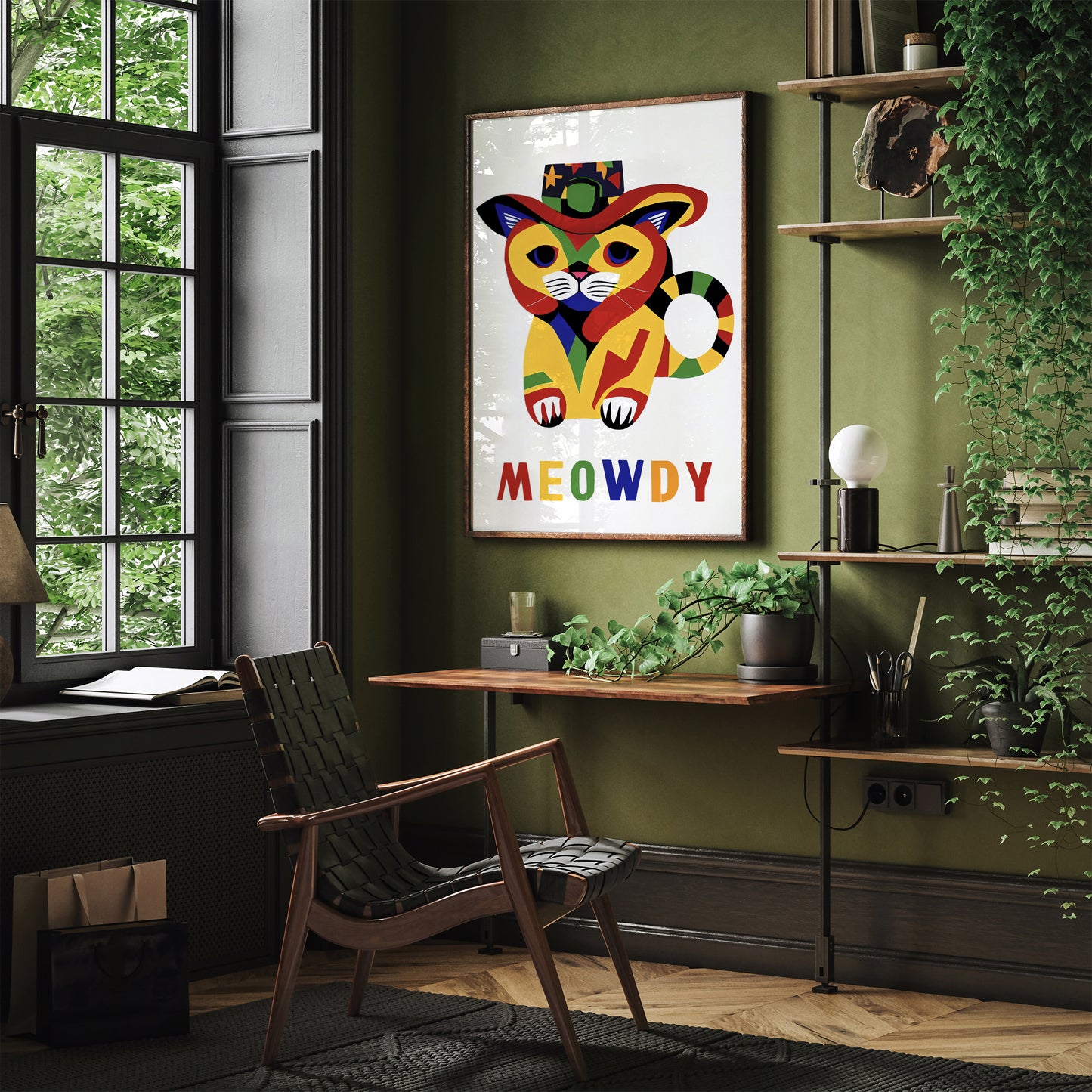 Meowdy - Cute Country Cat Poster