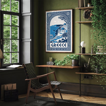Greek Island Cityscape Poster