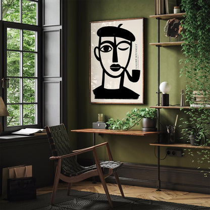 French Boy with Pipe – Black & White Galerie Rousselet Poster