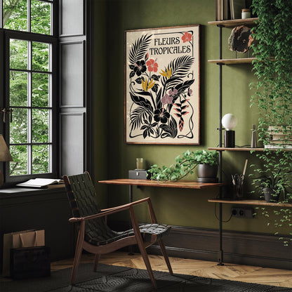 Tropical Flowers Botanical Poster