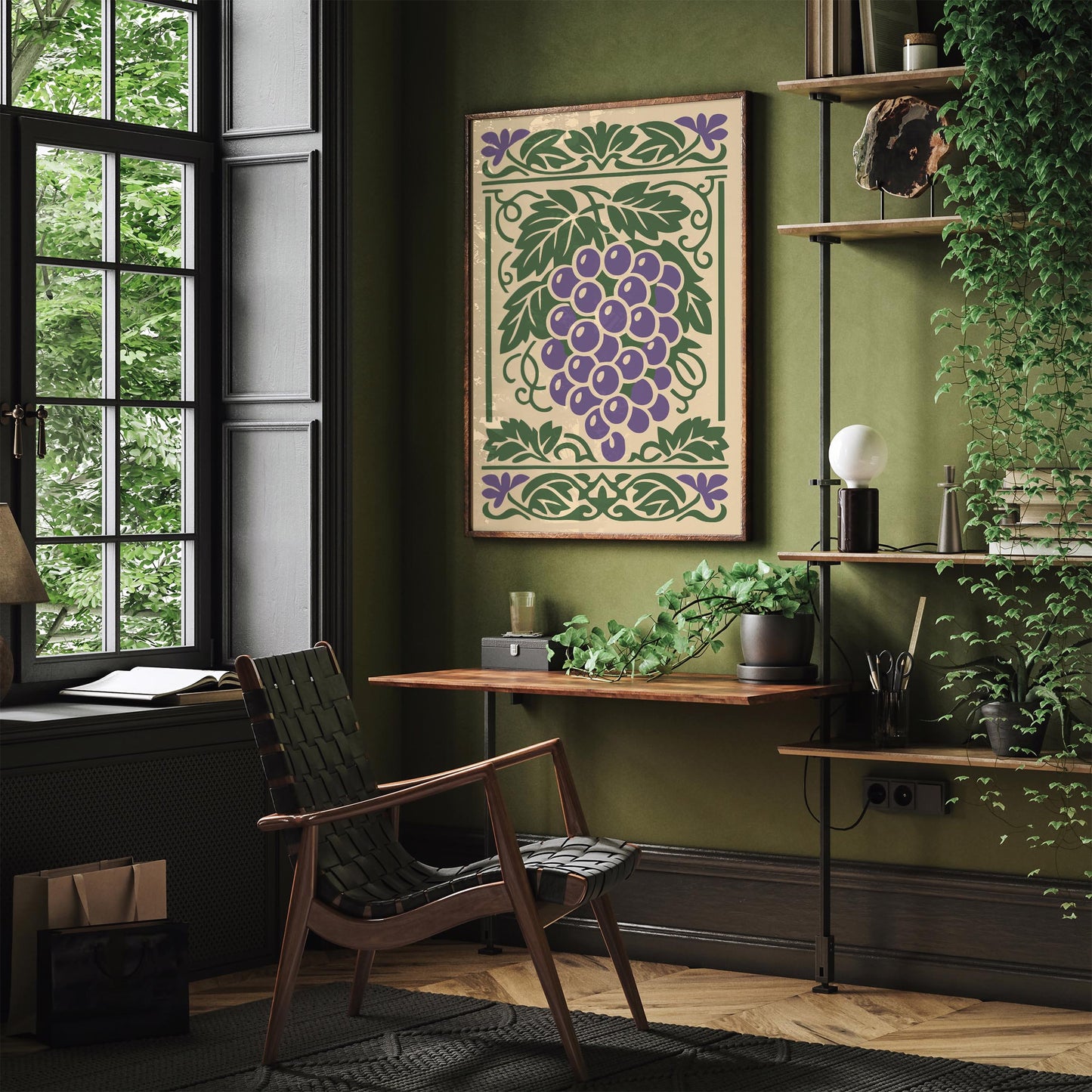 Grapes Poster – Vintage Kitchen Wall Art