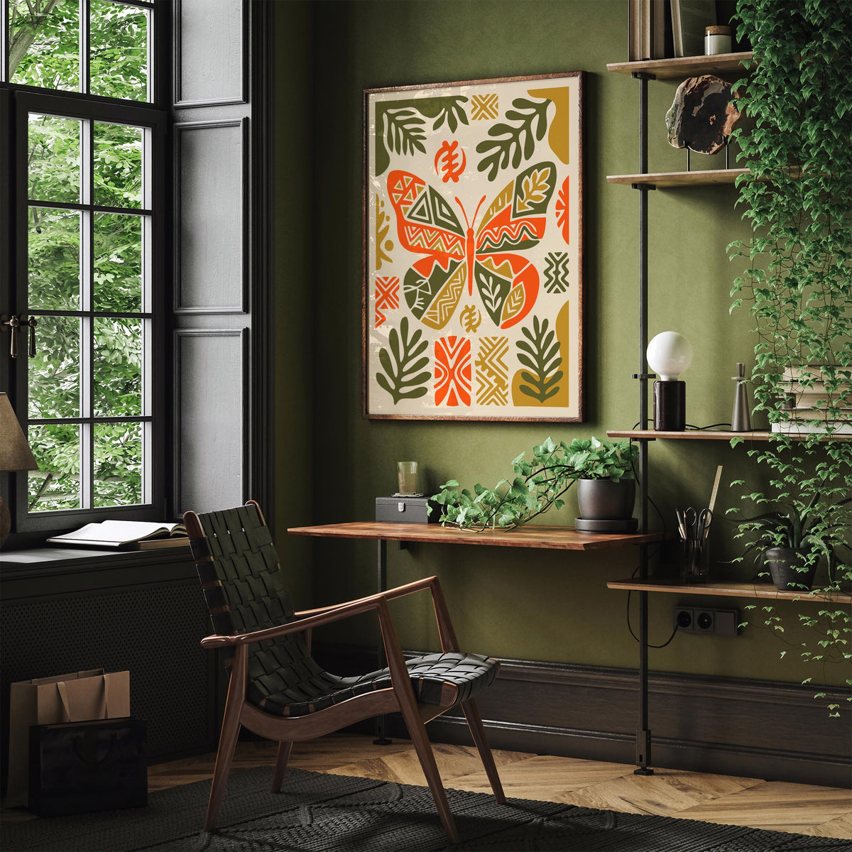 Boho Ethnic Butterfly Art Poster