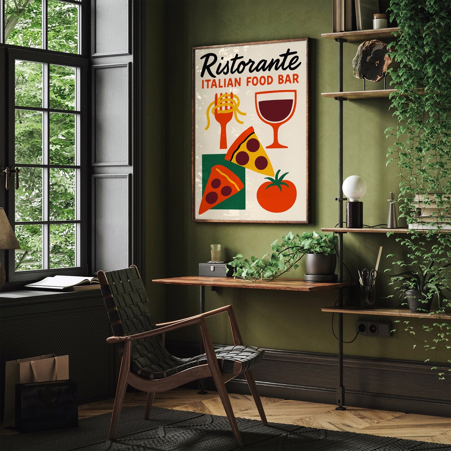 Ristorante Italian Food Bar Retro Poster