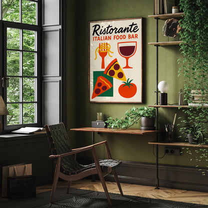 Ristorante Italian Food Bar Retro Poster