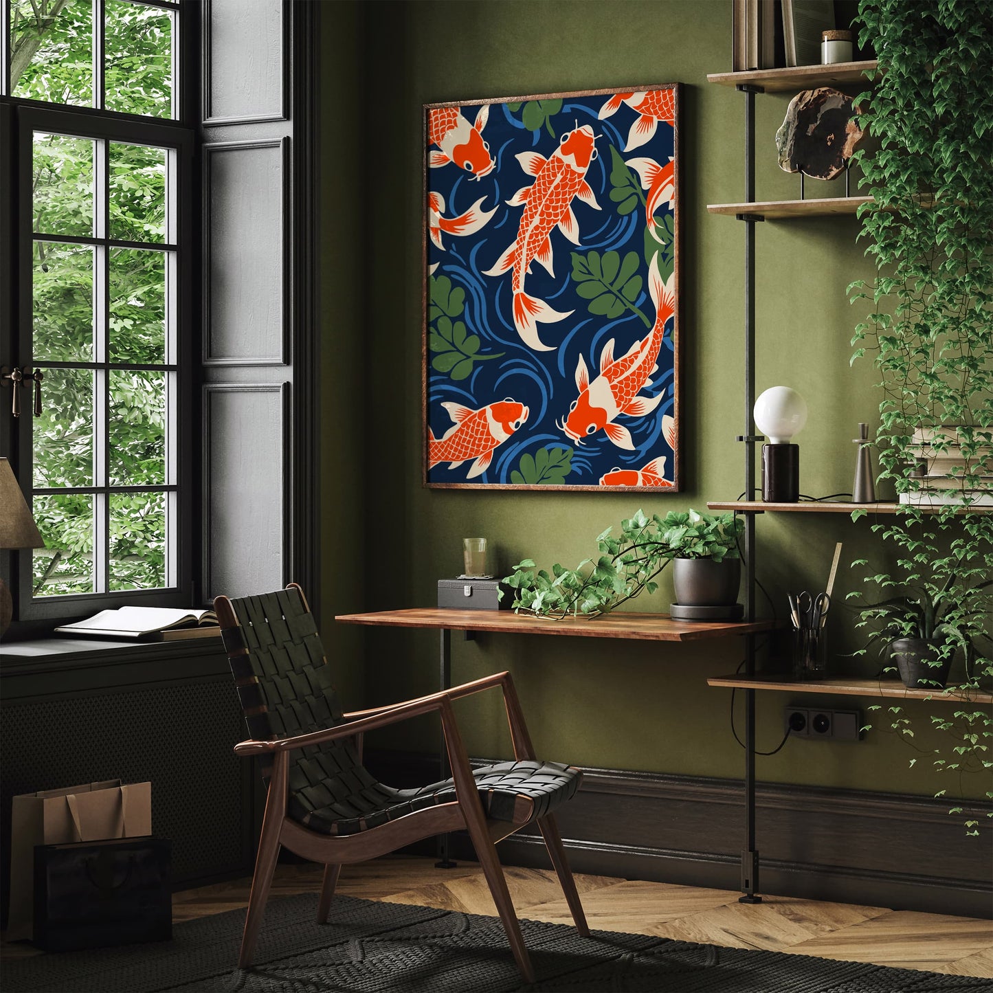 Japanese Koi Fish Pond Art Print