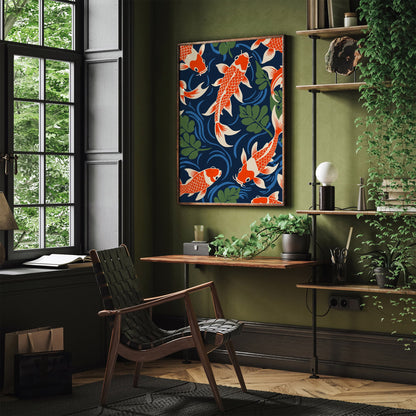 Japanese Koi Fish Pond Art Print