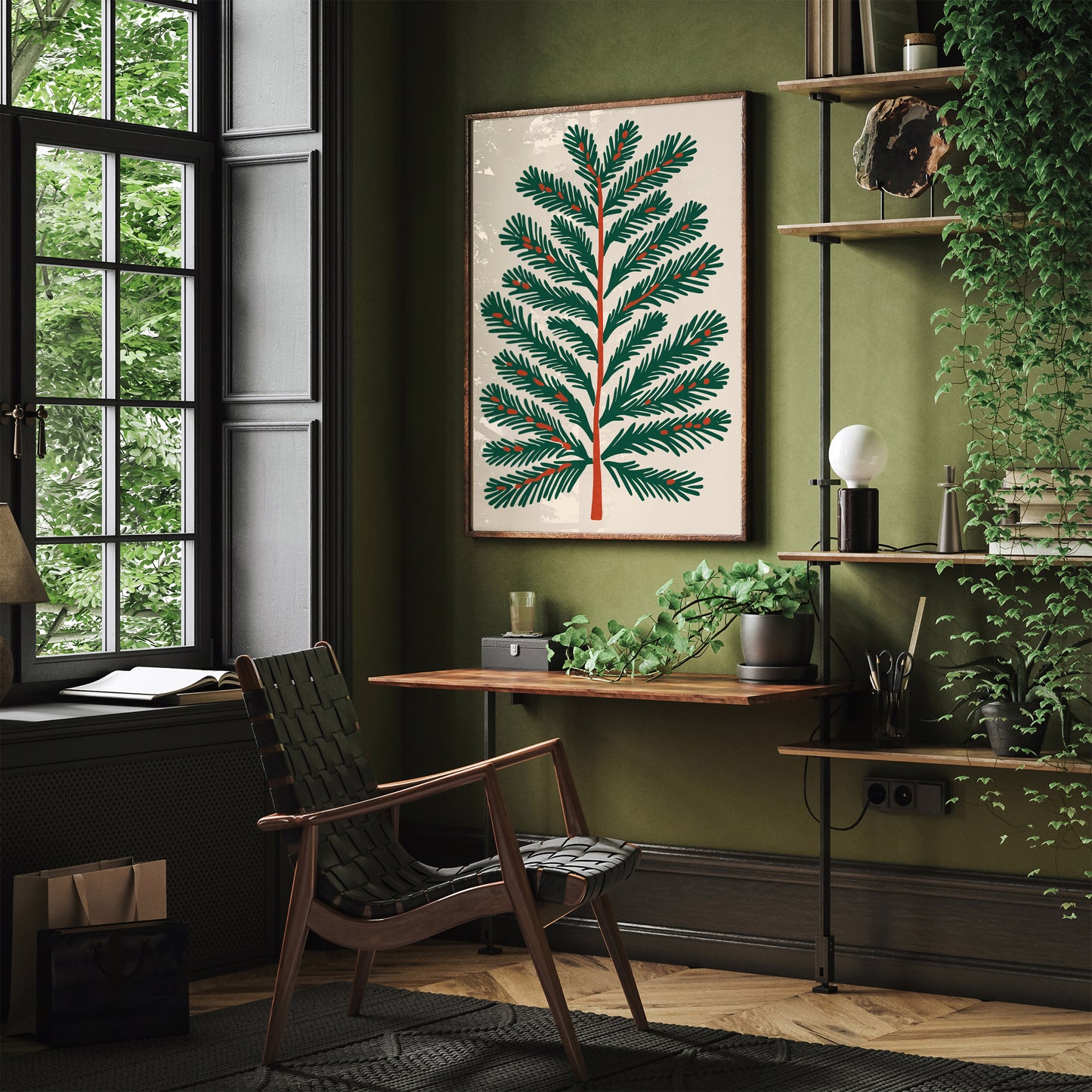 Christmas Tree Branch Kitchen Poster