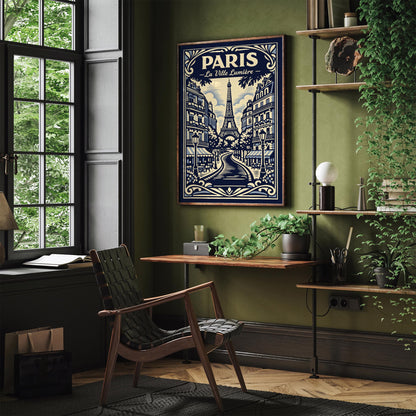 Paris La Ville Lumière Vintage Travel Poster