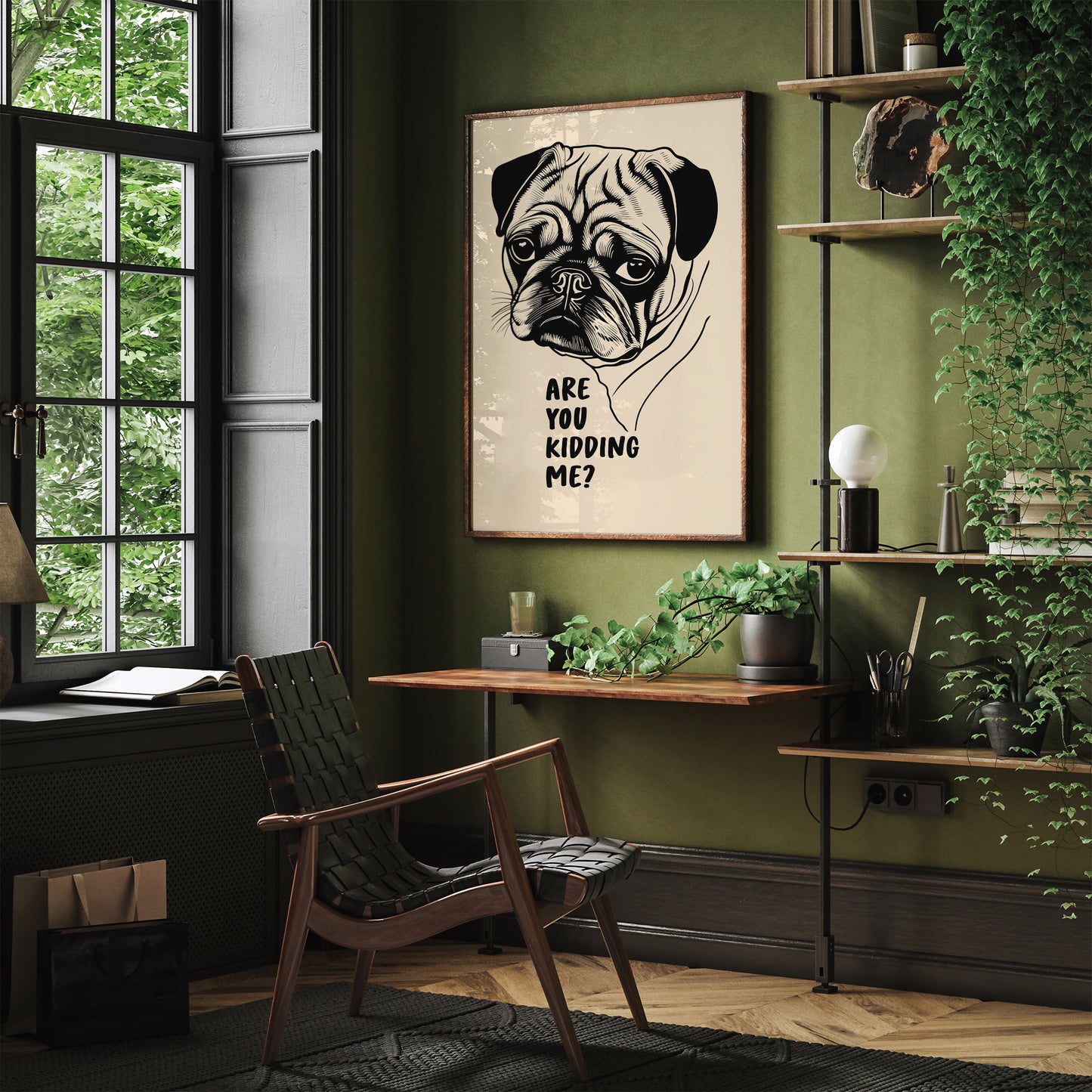 Are You Kidding Me? Pug Dog Art Print