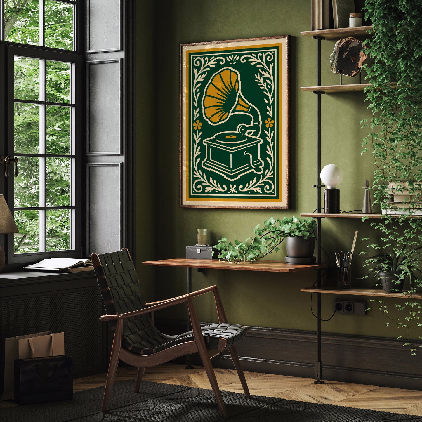 Vintage Gramophone Wall Art Print