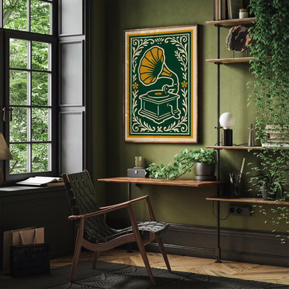 Vintage Gramophone Wall Art Print