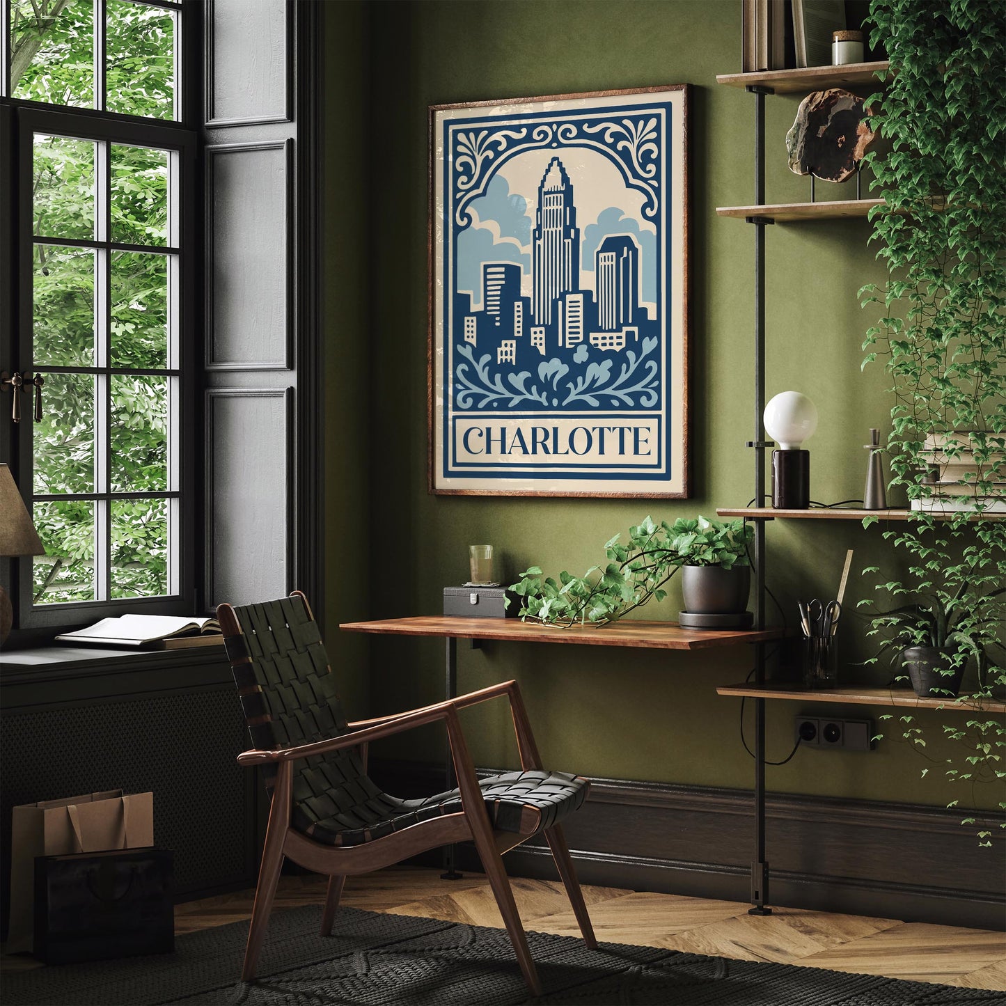 Charlotte, USA Travel Poster – Charlotte Wall Art Print