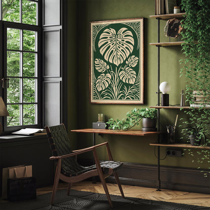 Vintage Monstera Leaf Poster