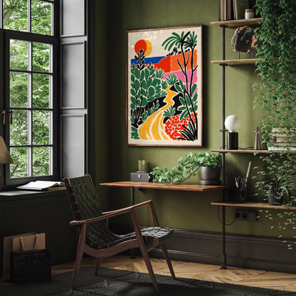 Colorful Tropical Landscape Art Print