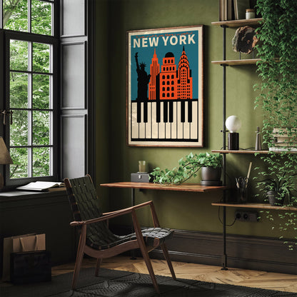 New York Jazz Music Quote Poster
