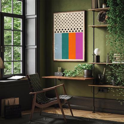 Mid Century Modern Abstract Poster - Colorful Retro Wall Art