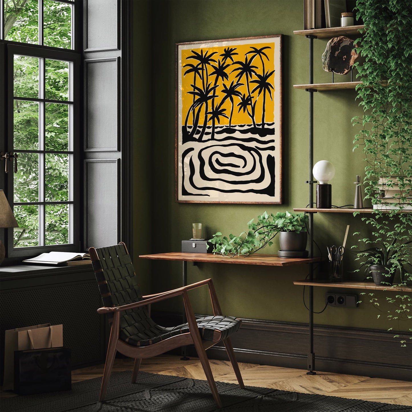 Abstract Palm Beach Poster - Mid Century Modern Wall Art