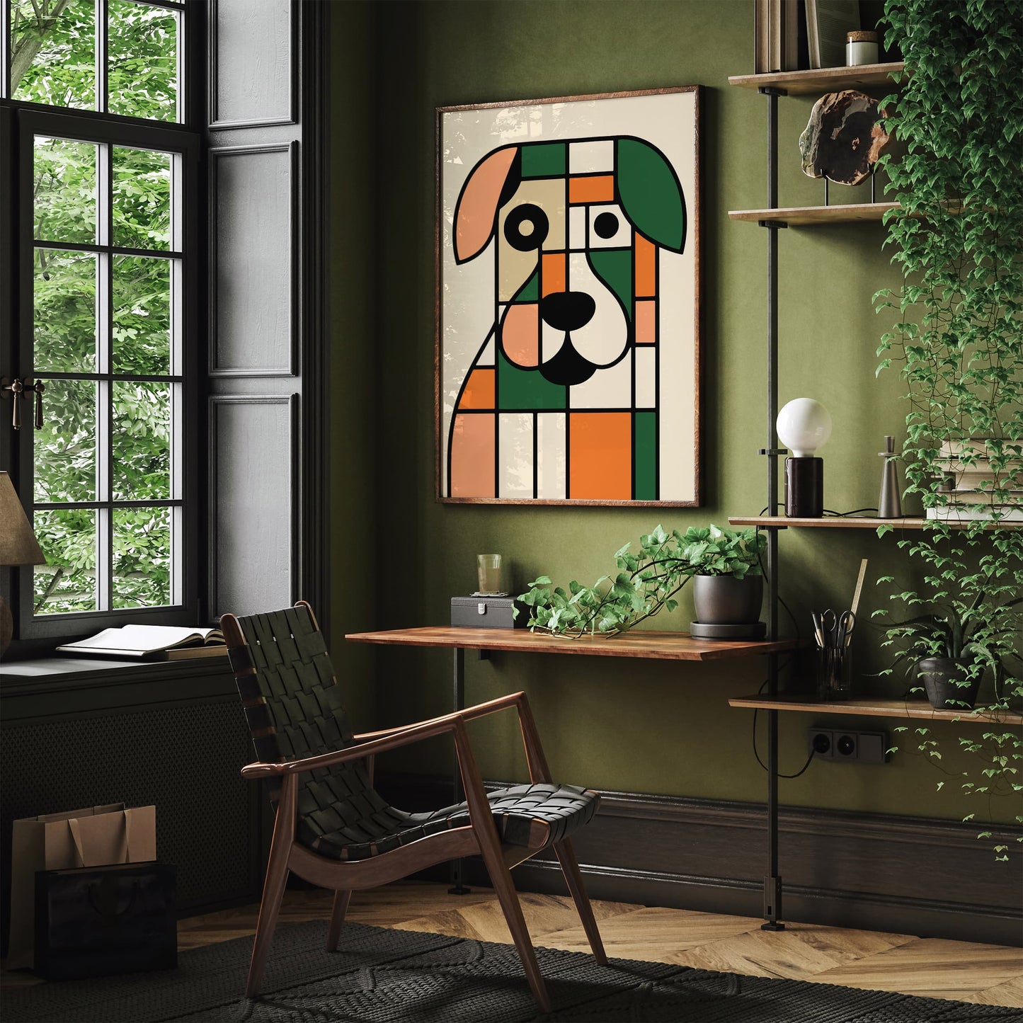 Bauhaus Dog Poster - Modern Minimalist Animal Wall Art