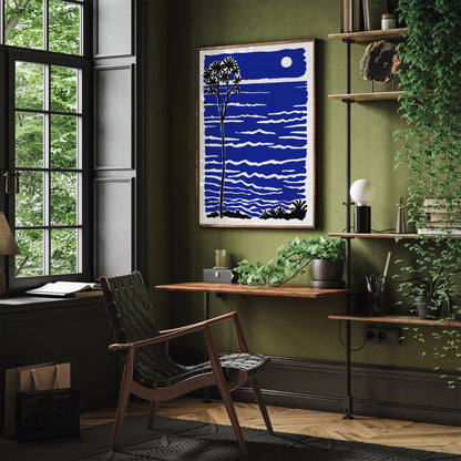 Abstract Blue Ocean and Sky Poster