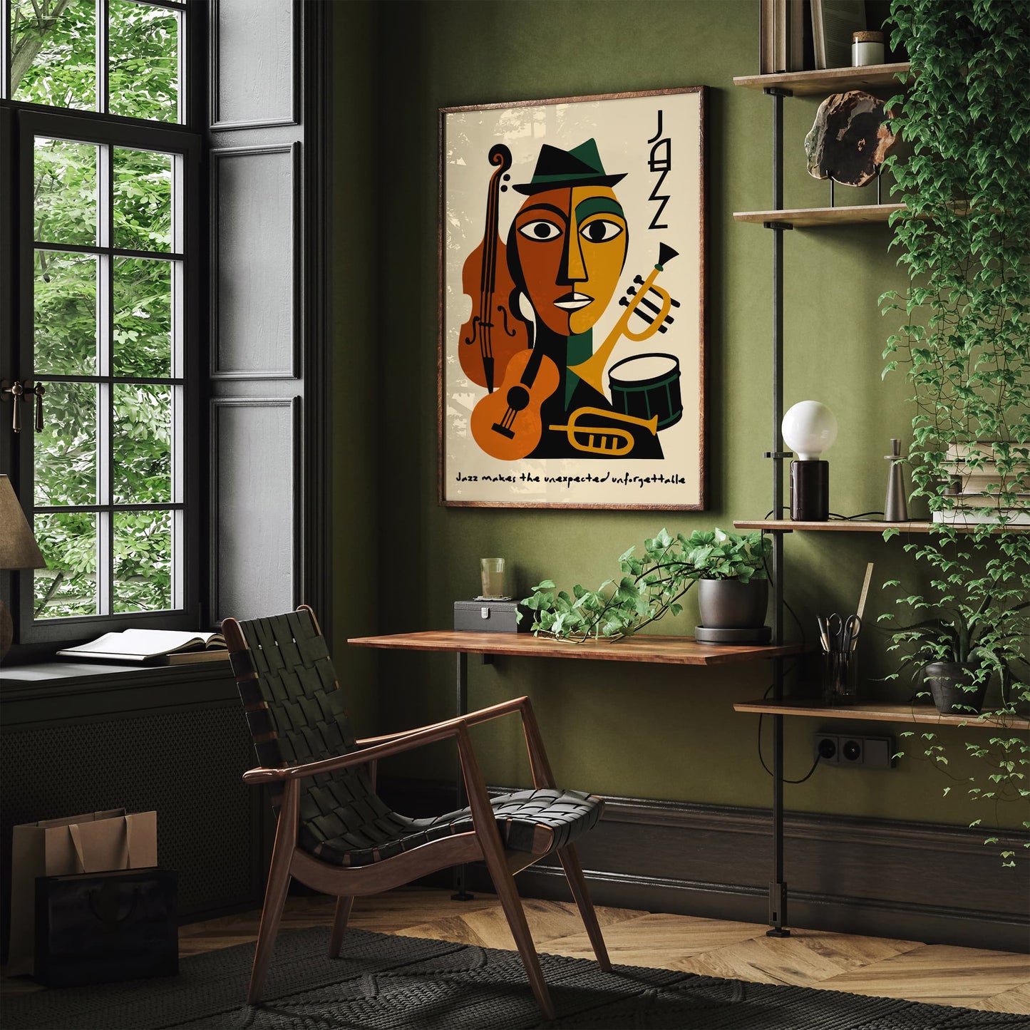 Jazz Music Poster - Retro Cubist Wall Art