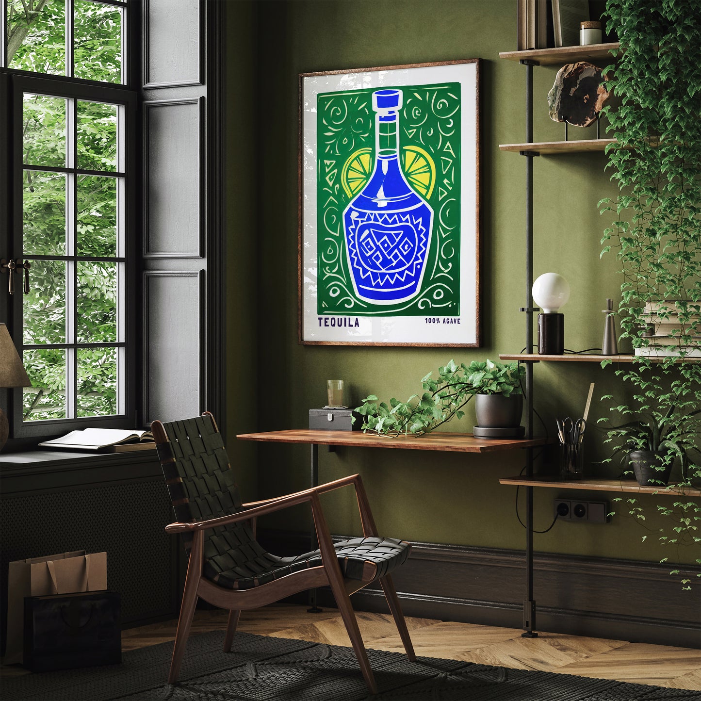 100% Agave Retro Tequila Poster