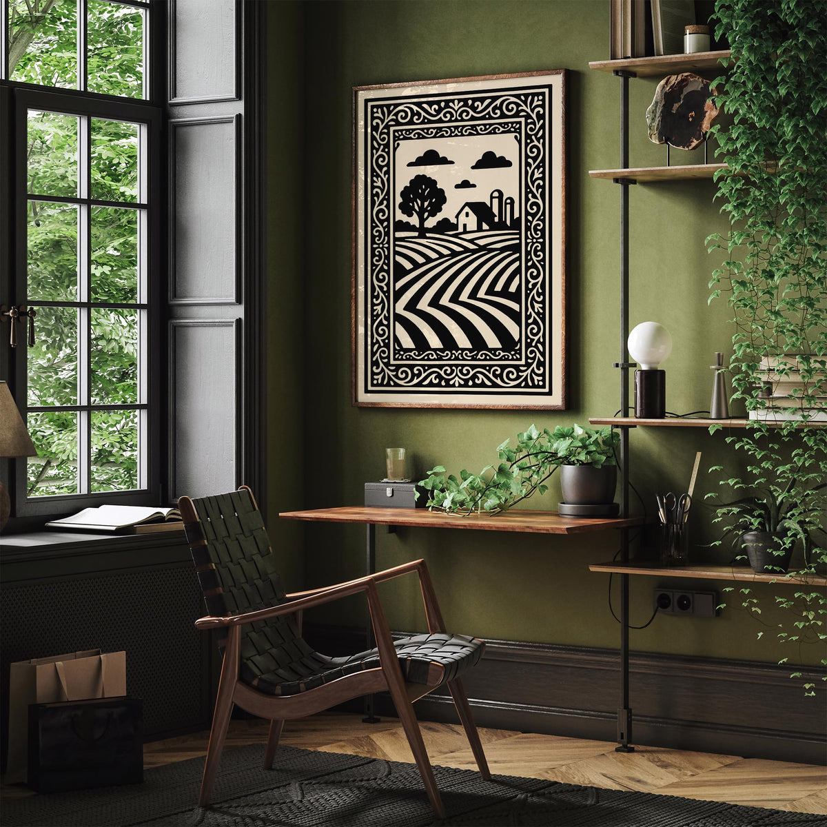 Iowa Landscape Geometric Poster