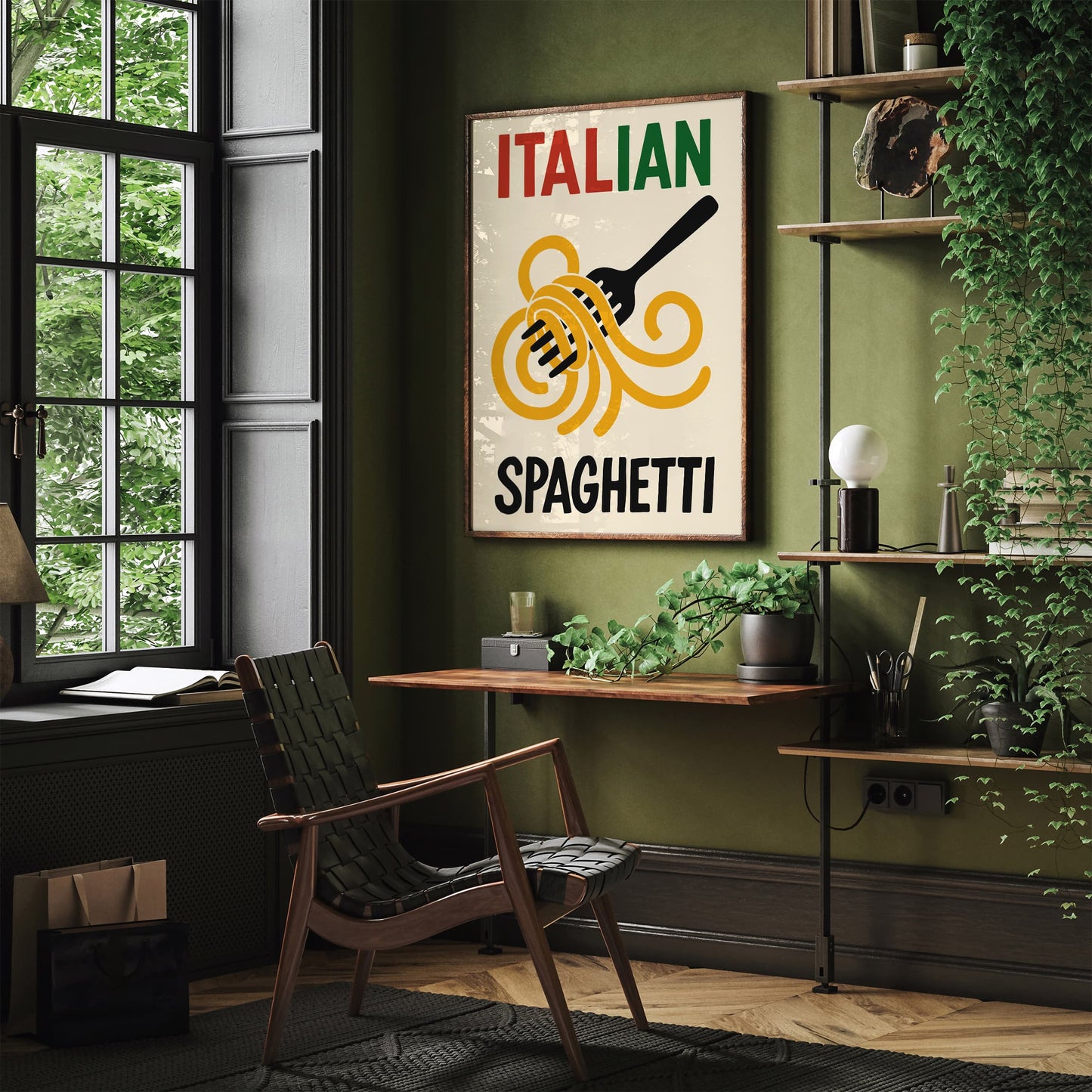 Italian Spaghetti Modern Kitchen Wall Decor Art Print