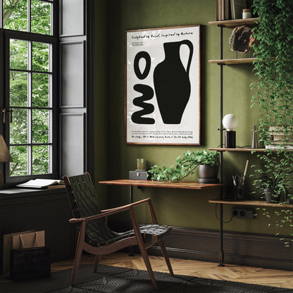Ceramic Art Exhibition Poster - Modern Black and White Wall Art Print