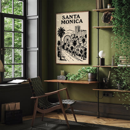 Santa Monica Cityscape Poster