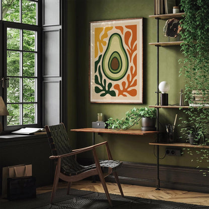 Avocado Fruit Print Farmhouse Kitchen Wall Art