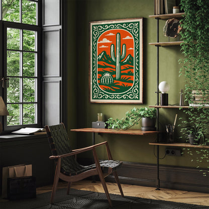 Sonoran Desert Poster - Cacti Plant Wall Art