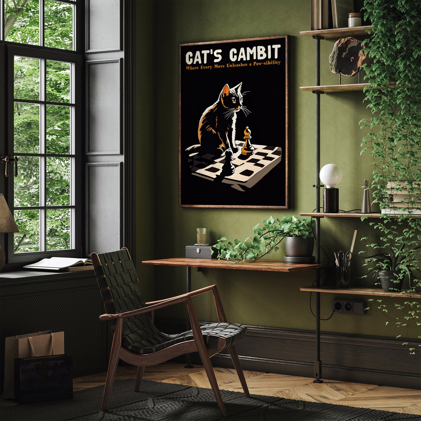 Cat's Gambit Chess Poster