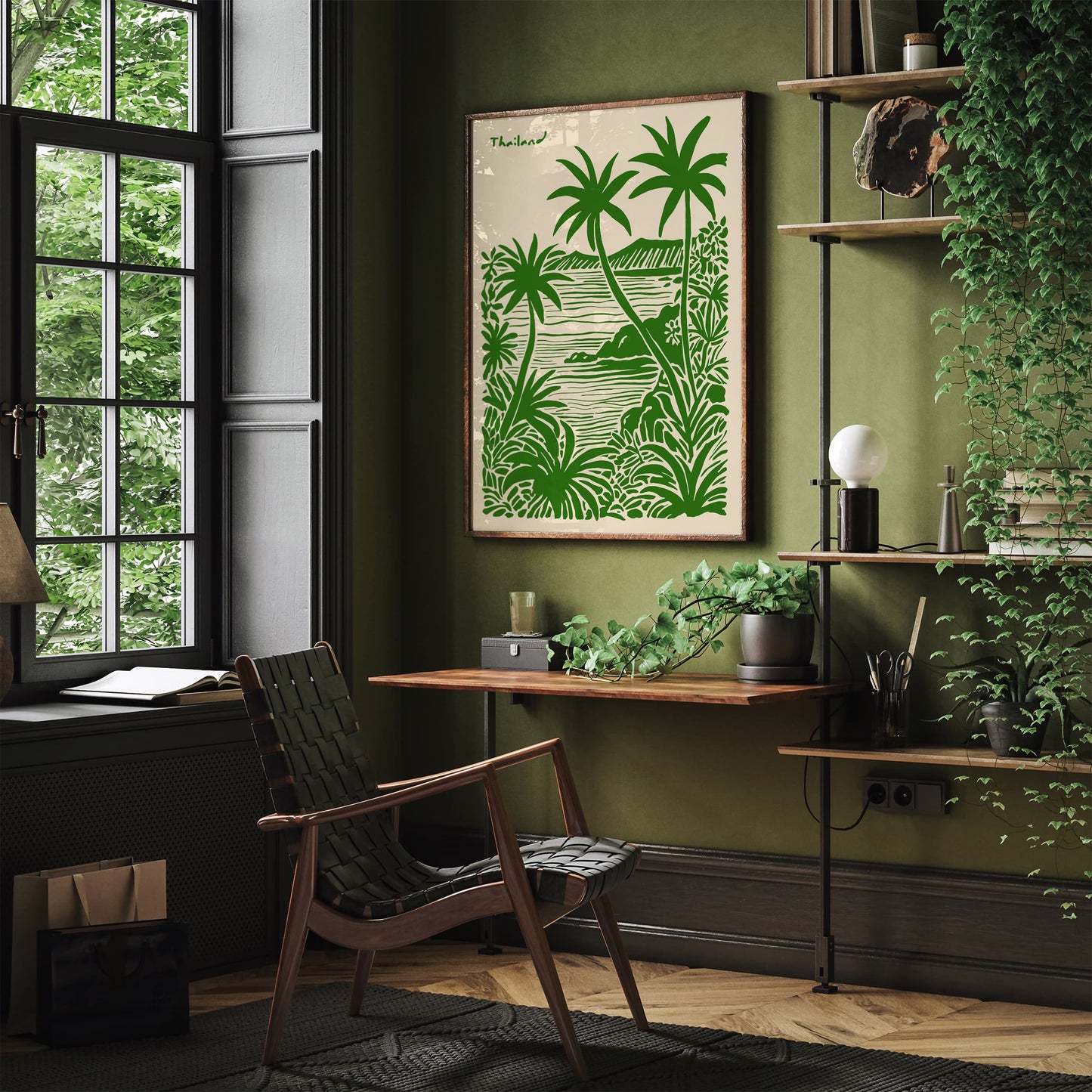 Thailand Tropical Poster - Green Landscape Travel Wall Art