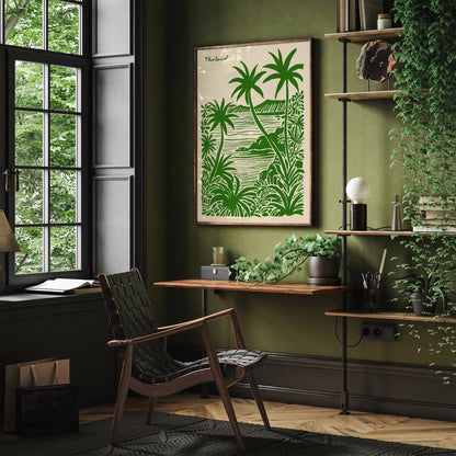 Thailand Tropical Poster - Green Landscape Travel Wall Art