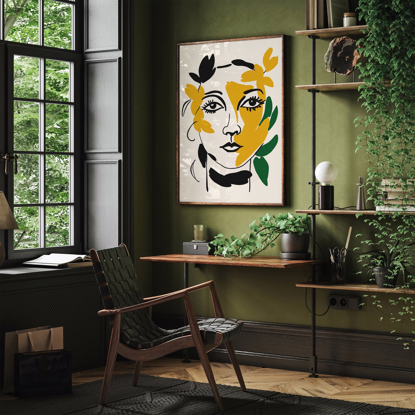 Girl Portrait Ink Style Art Print 2024